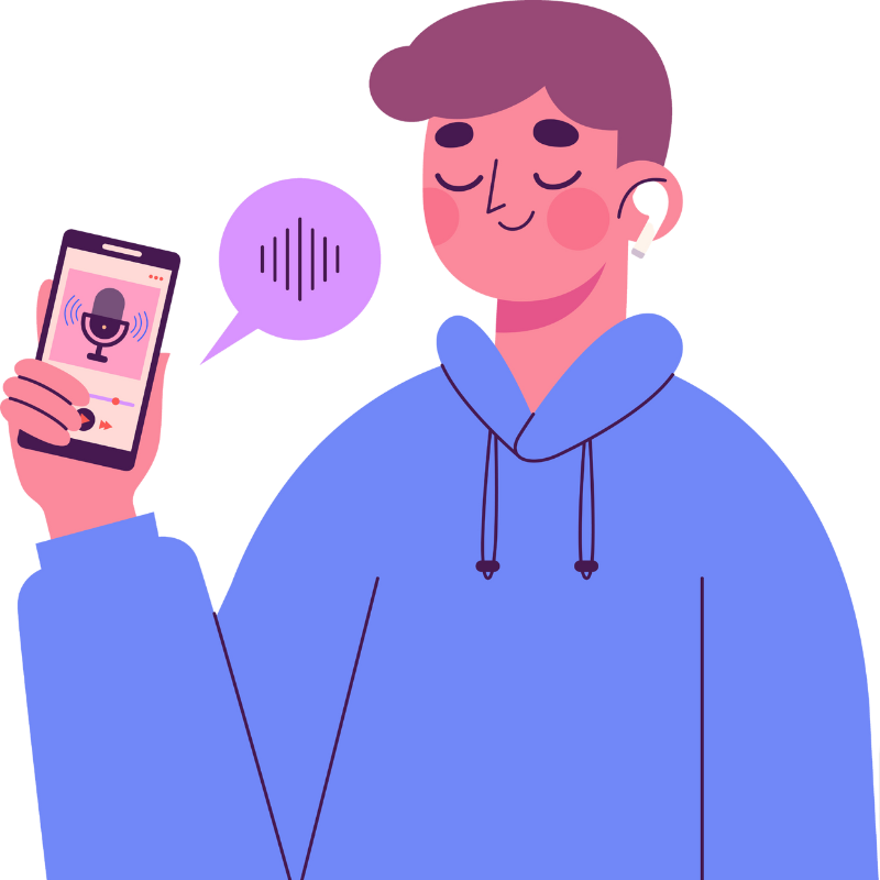 Podcast Listener Enjoying an episode